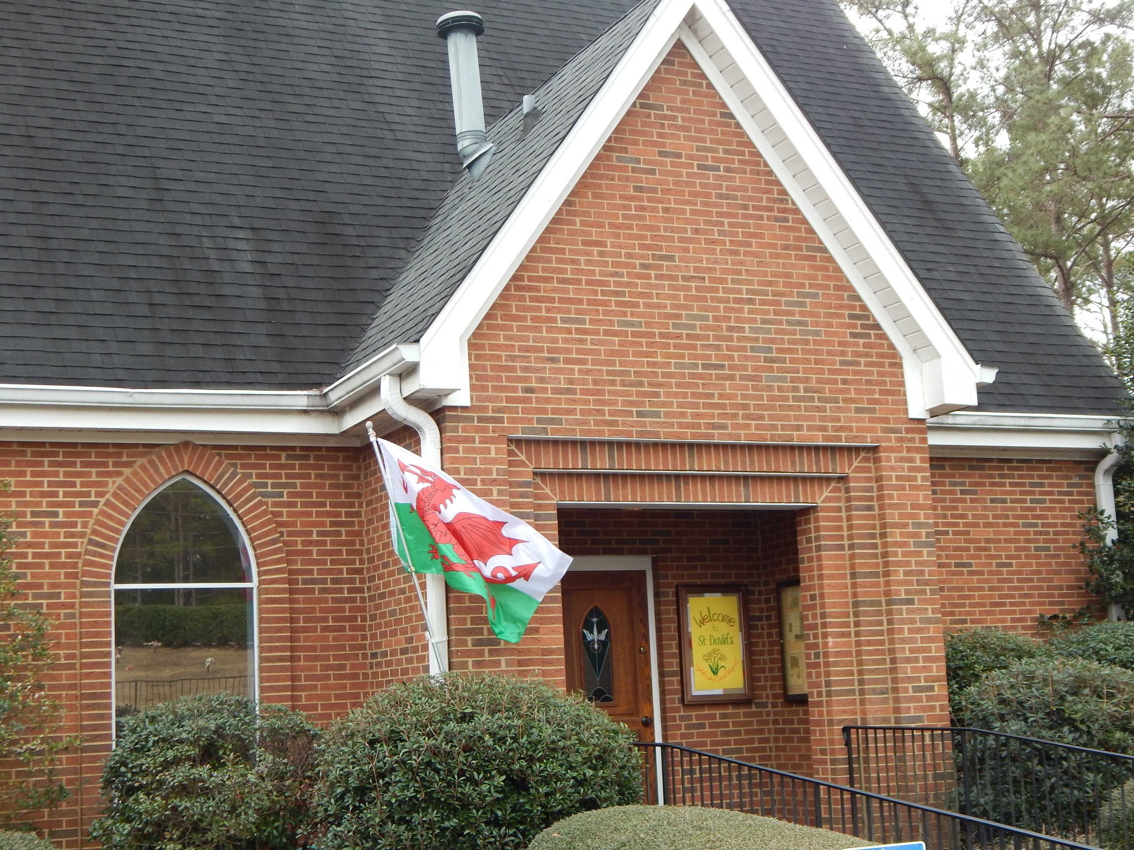 Welsh flag at entry